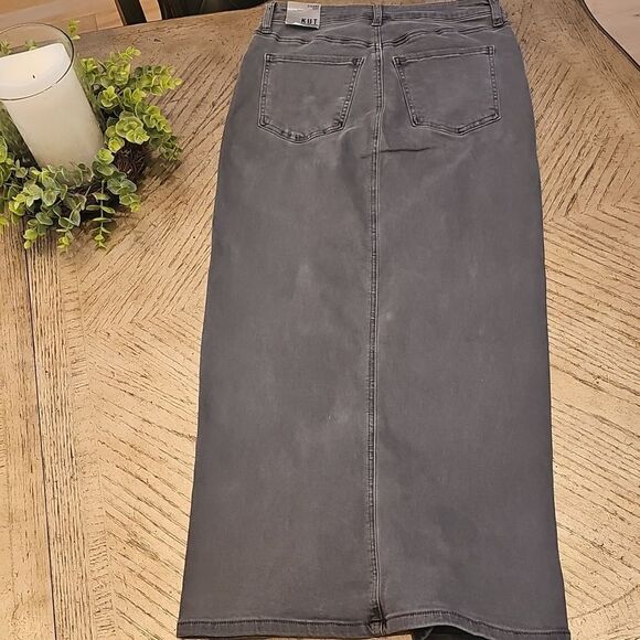 KUT From The Kloth Gray Kindra Maxi Front Slit Skirt Size 2 NWT - Picture 8 of 14